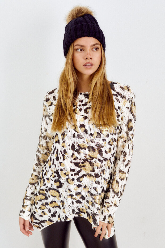 Genie Leopard Print Sweater - fab'rik