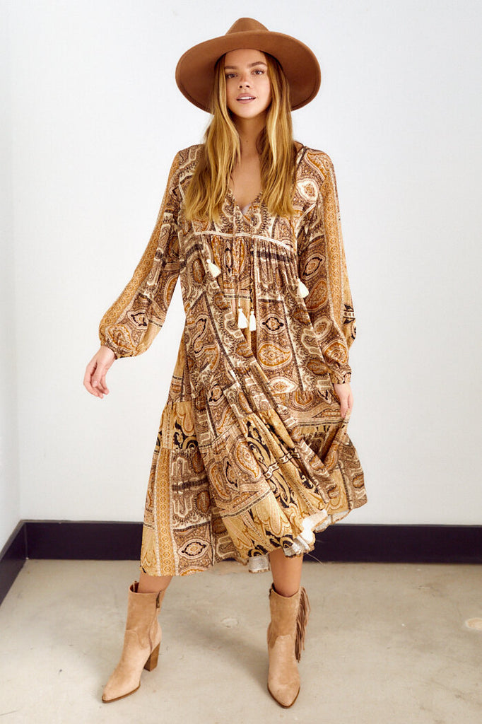 Sofia Printed Midi Dress - fab'rik