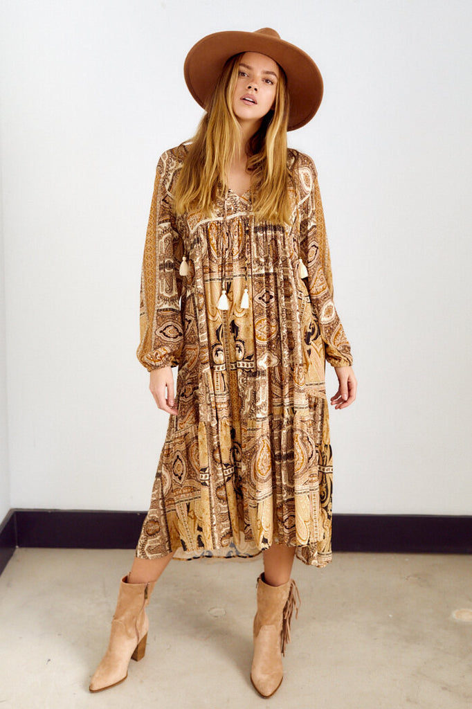 Sofia Printed Midi Dress - fab'rik