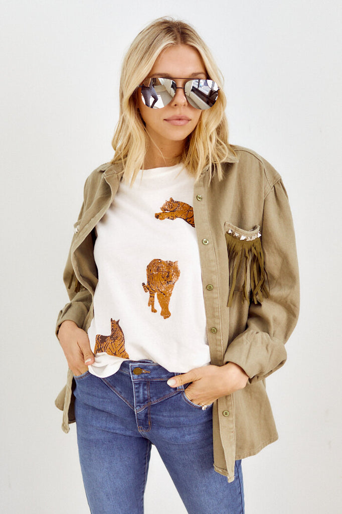 SALE - Marlana Fringe Detail Jacket - fab'rik