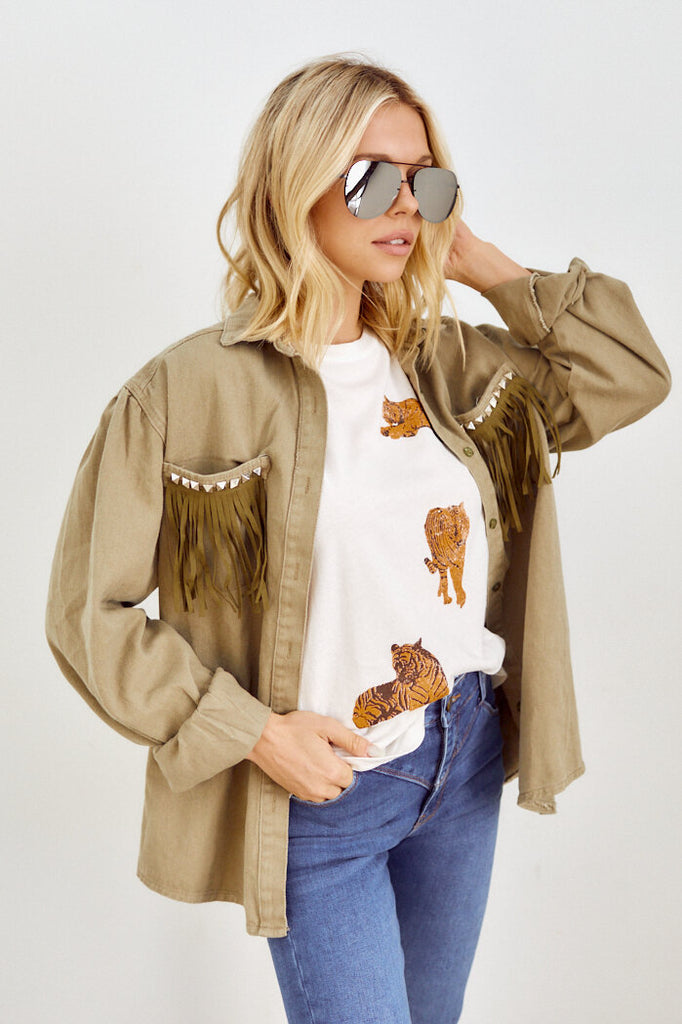 SALE - Marlana Fringe Detail Jacket - fab'rik