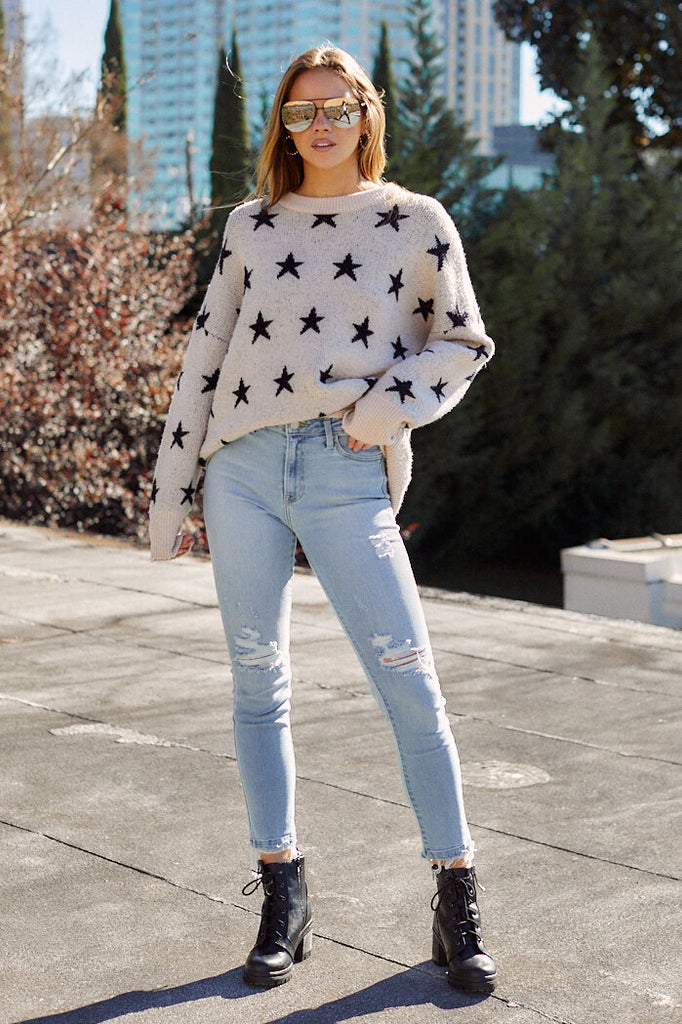 Millie Star Printed Sweater - fab'rik