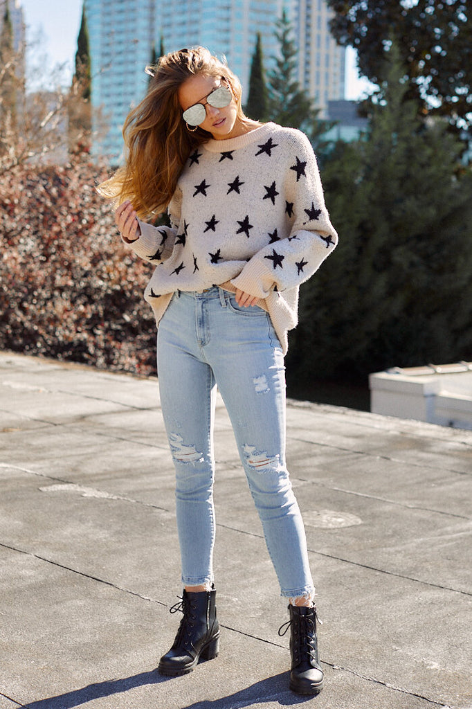 Millie Star Printed Sweater - fab'rik