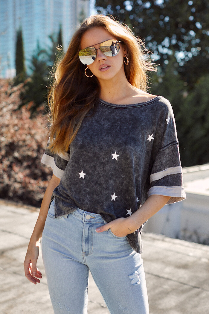 SALE - April Star Striped Tee - fab'rik