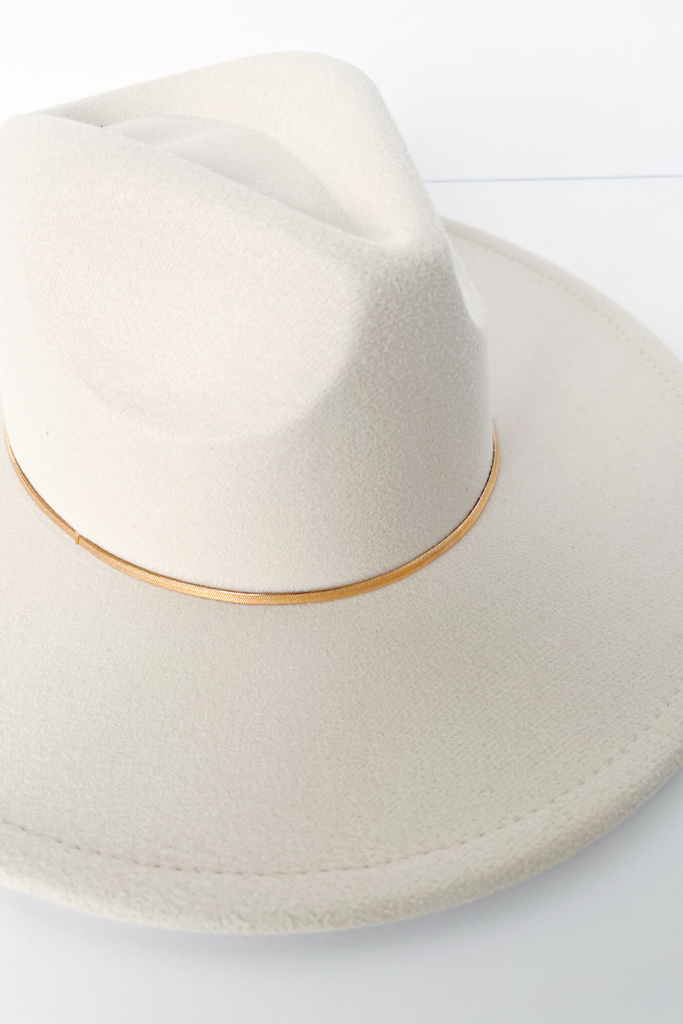 Janet Gold Trim Felt Fedora - fab'rik