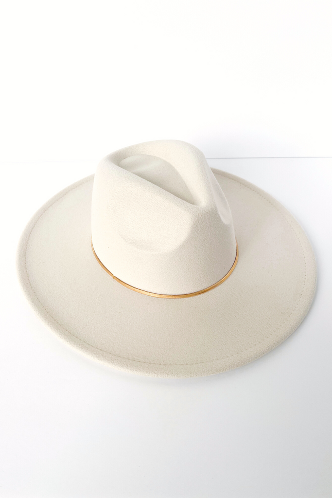 Janet Gold Trim Felt Fedora - fab'rik