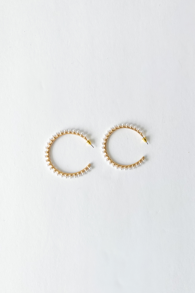 Missy Pearl Deco Circle Hoops - fab'rik