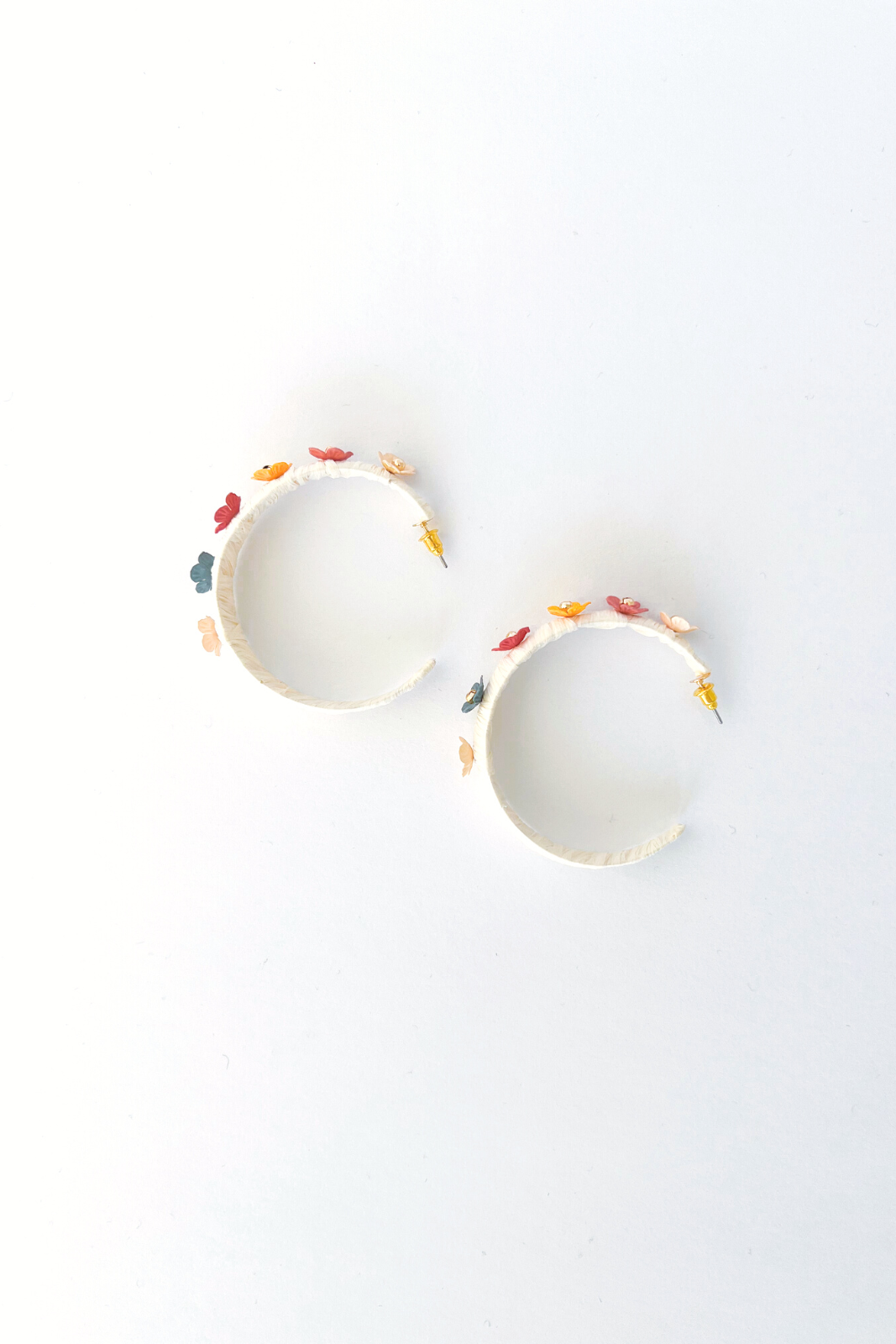 Emilie Raffia Wrapped Hoop Earrings - fab'rik