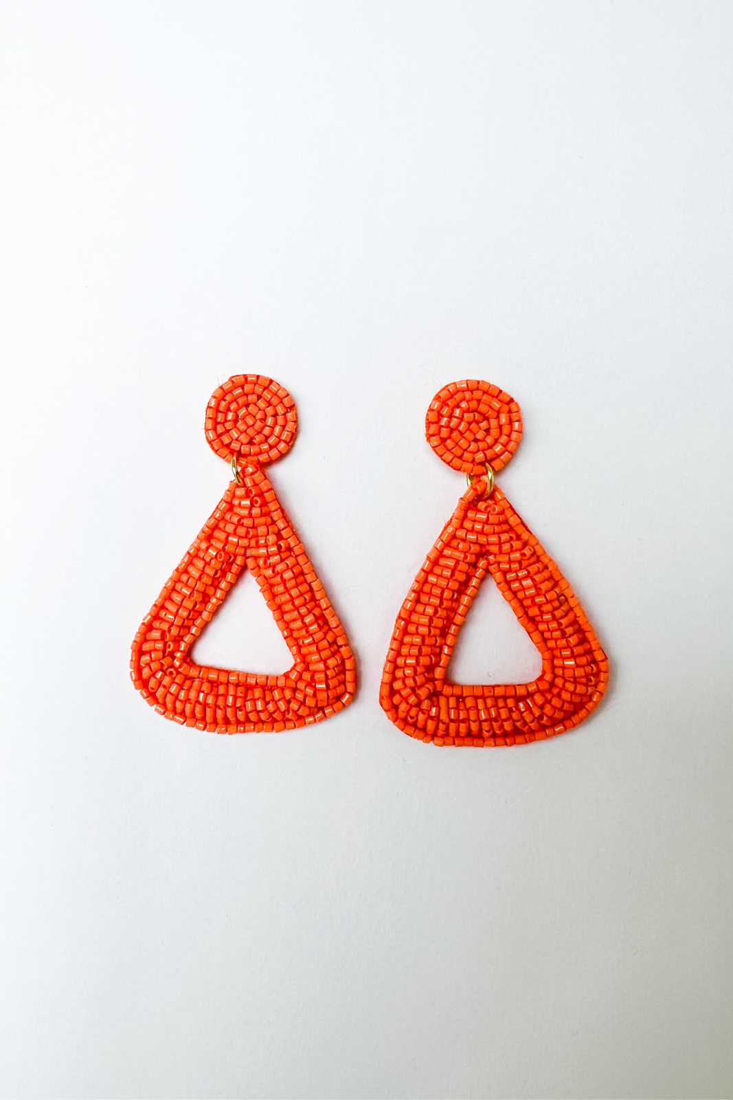 Jordan Beaded Round Triangle Earrings - fab'rik