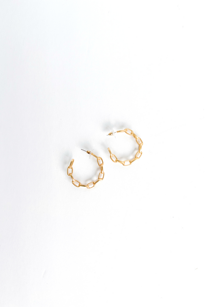 Bella Chain Link Hoop Earrings - fab'rik
