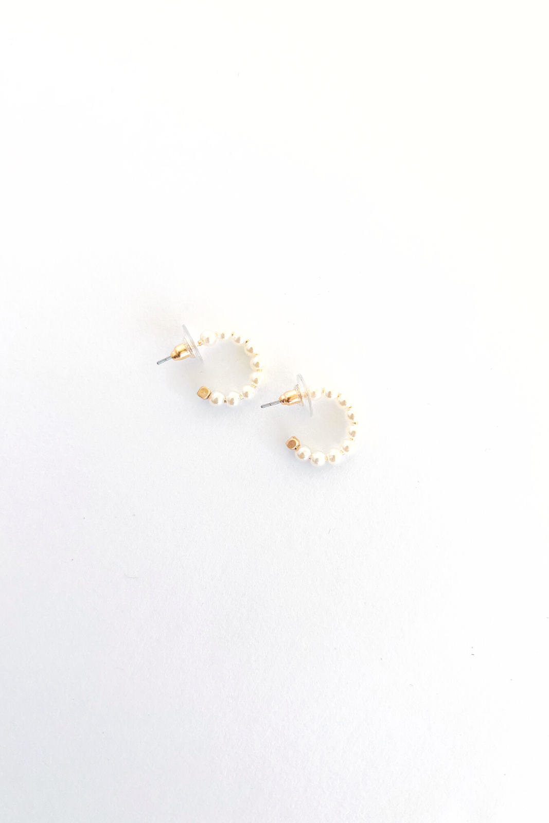 Sylvie Pearl Beaded Hoop Earrings - fab'rik