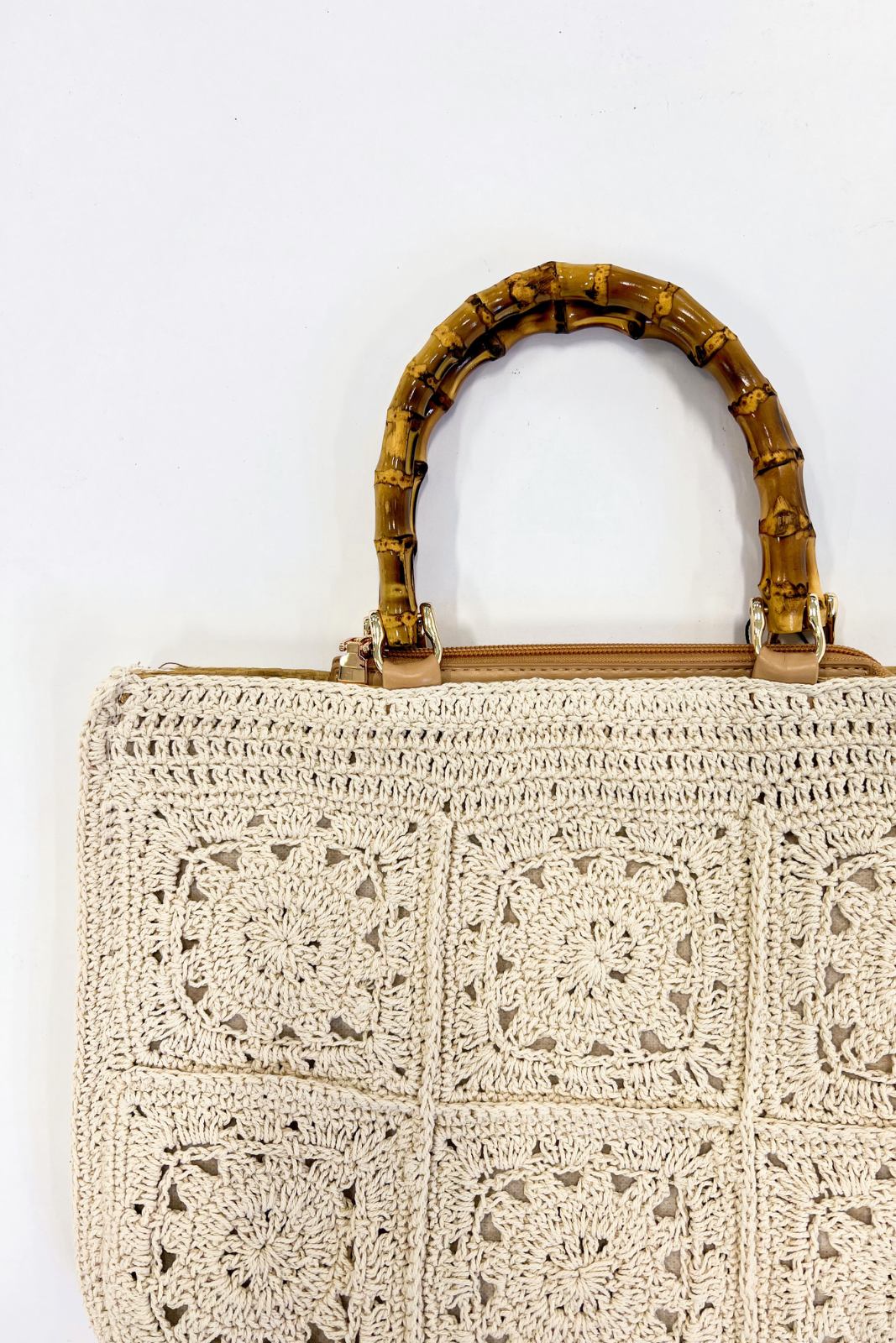 Gina Crochet Bamboo Handle Bag - fab'rik