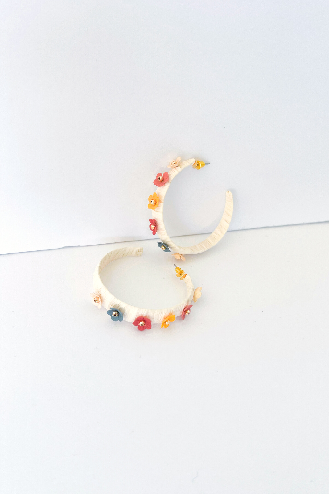 Emilie Raffia Wrapped Hoop Earrings - fab'rik