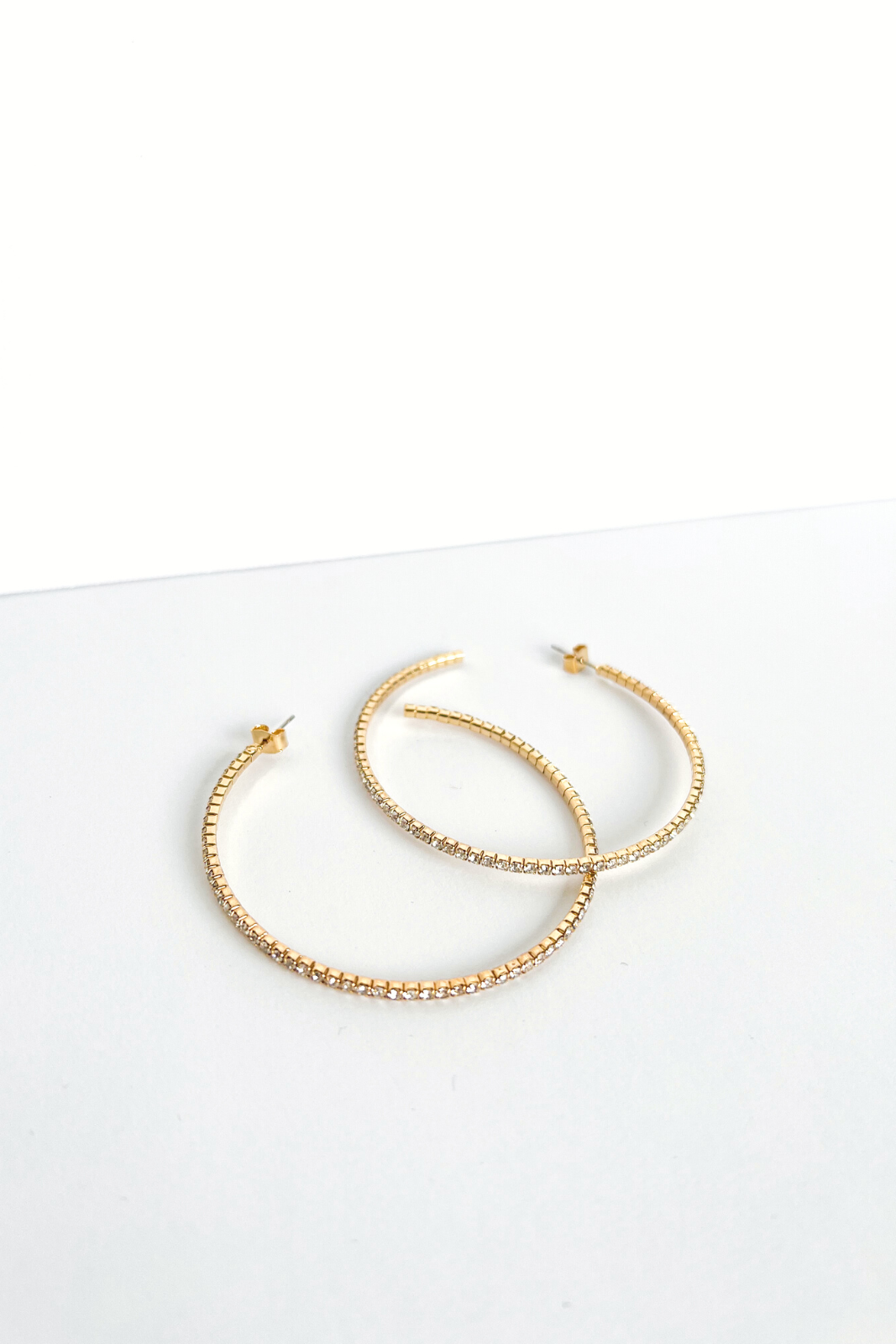 Cambria Rhinestone Hoop Earrings - fab'rik