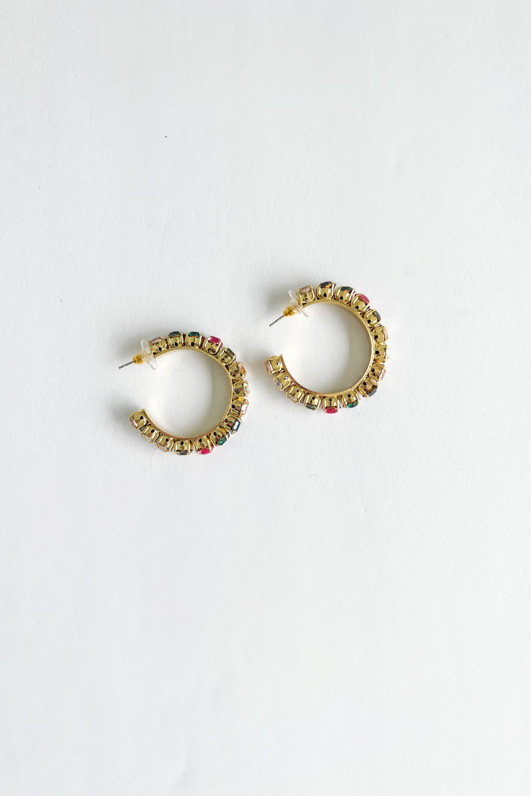 Ink + Alloy Mixed Large Hoop Earrings Rainbow - fab'rik