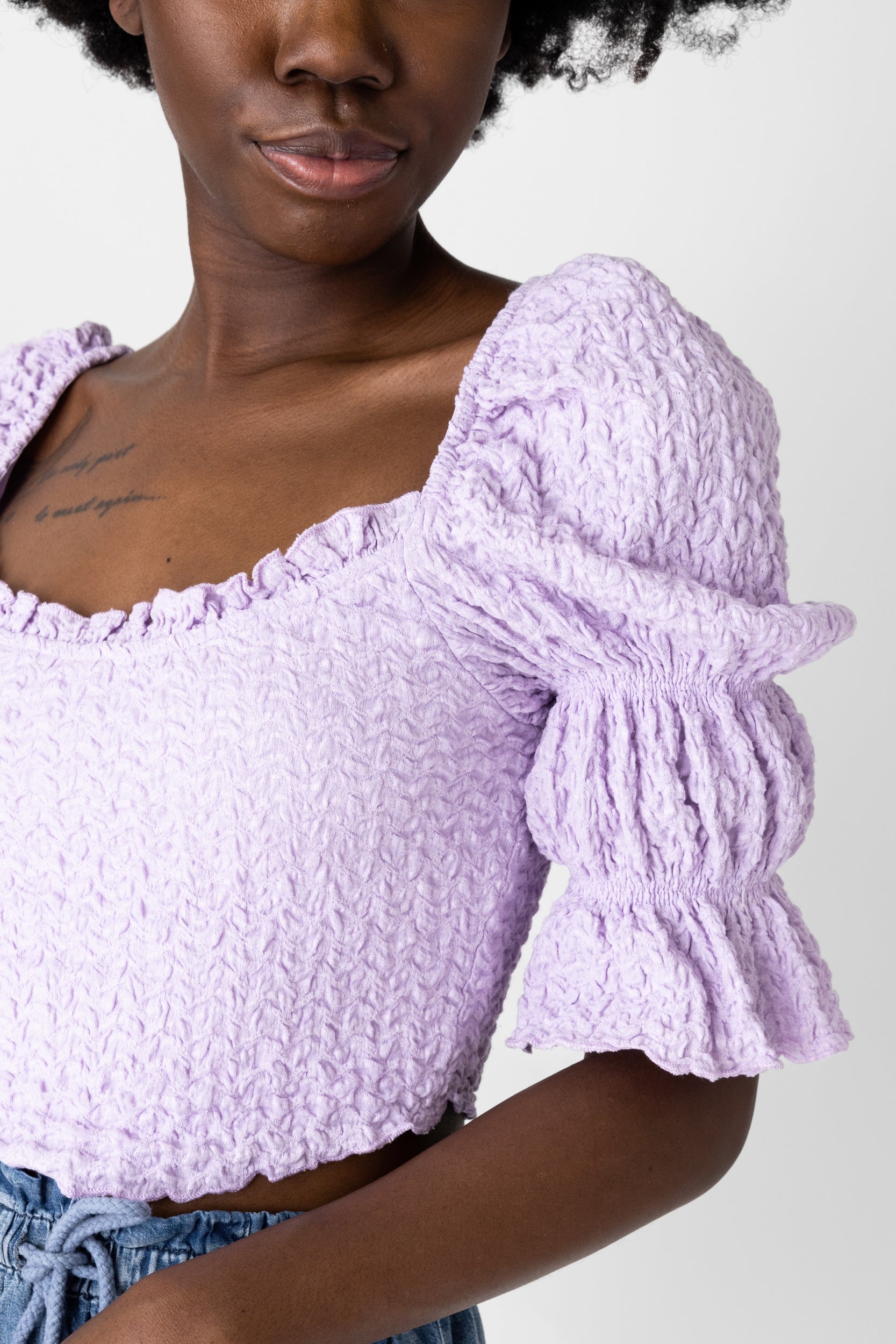 Dallas Square Neck Crinkle Top - fab'rik