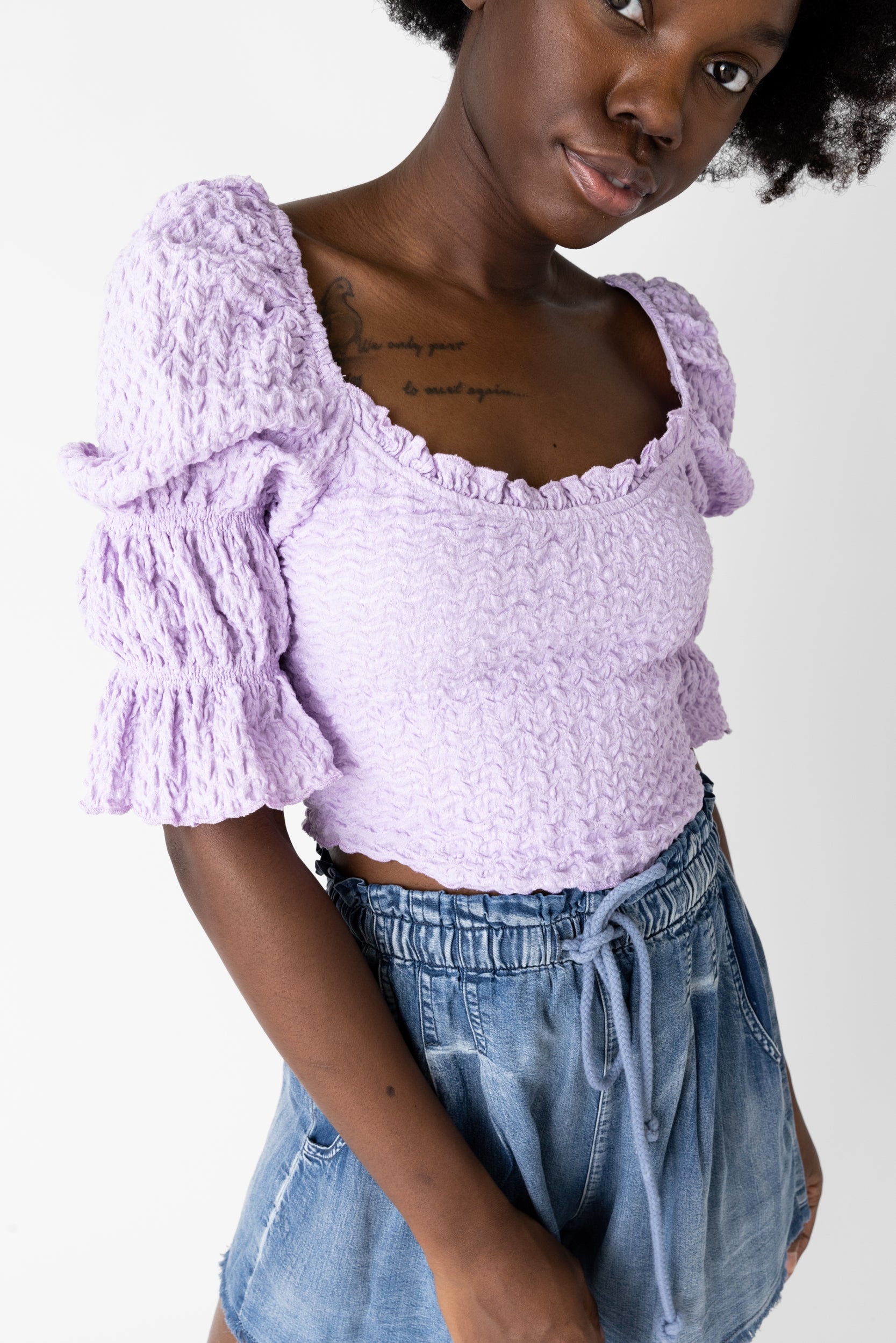 Dallas Square Neck Crinkle Top - fab'rik