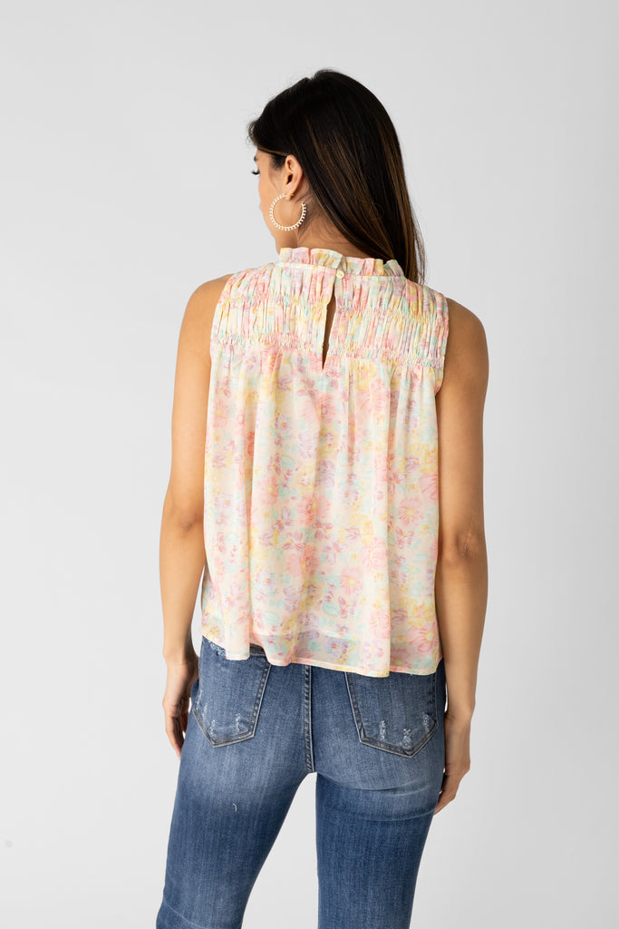 Vinnie Printed Ruffle Tank - fab'rik