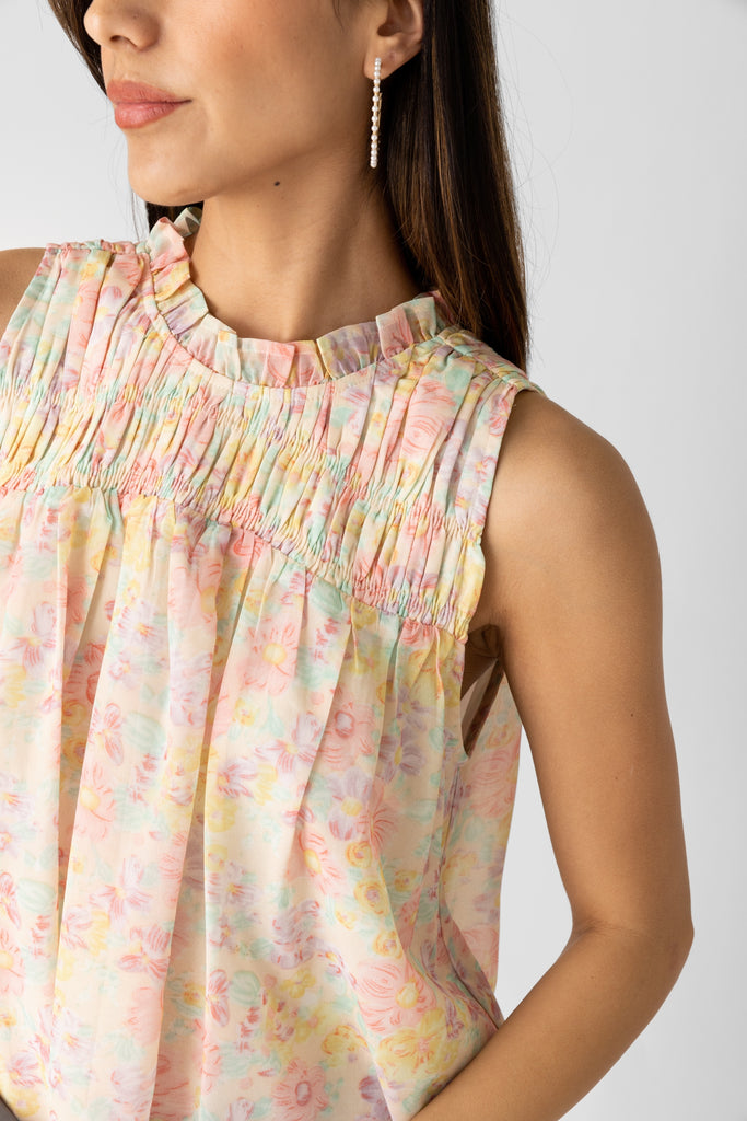 Vinnie Printed Ruffle Tank - fab'rik