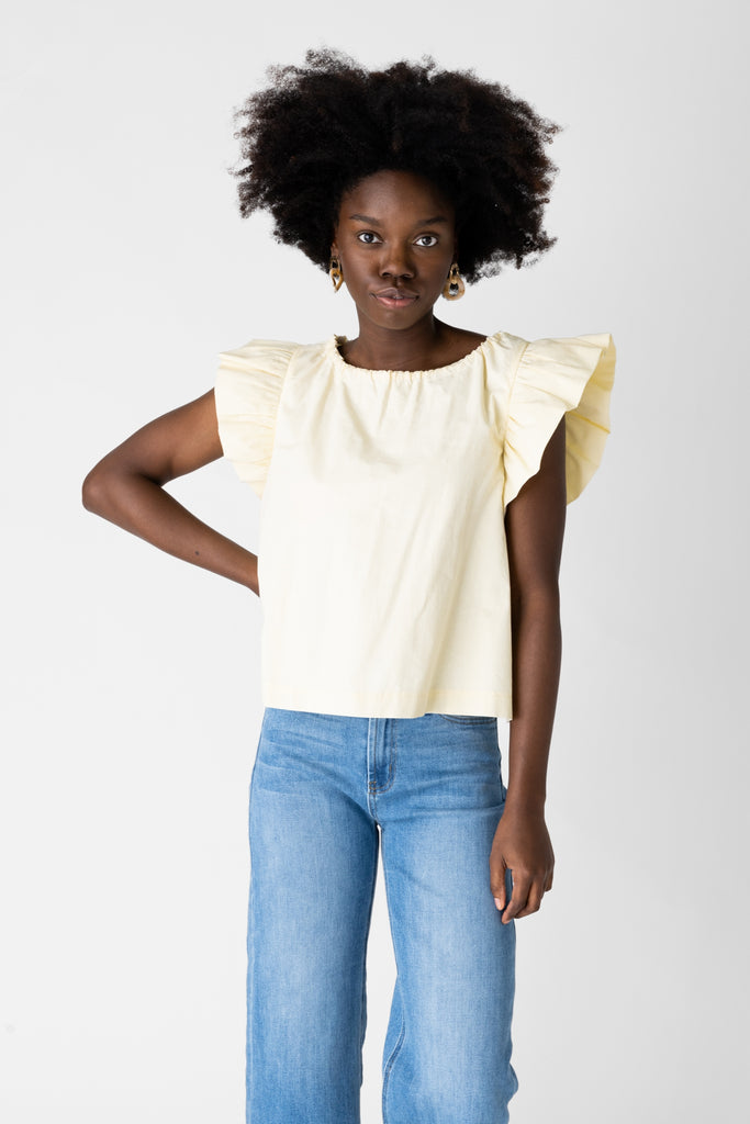 Willow Tie Back Flutter Sleeve Blouse - fab'rik