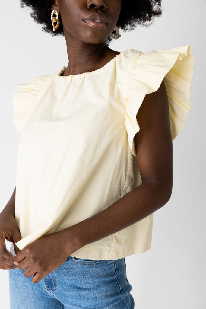 Willow Tie Back Flutter Sleeve Blouse - fab'rik