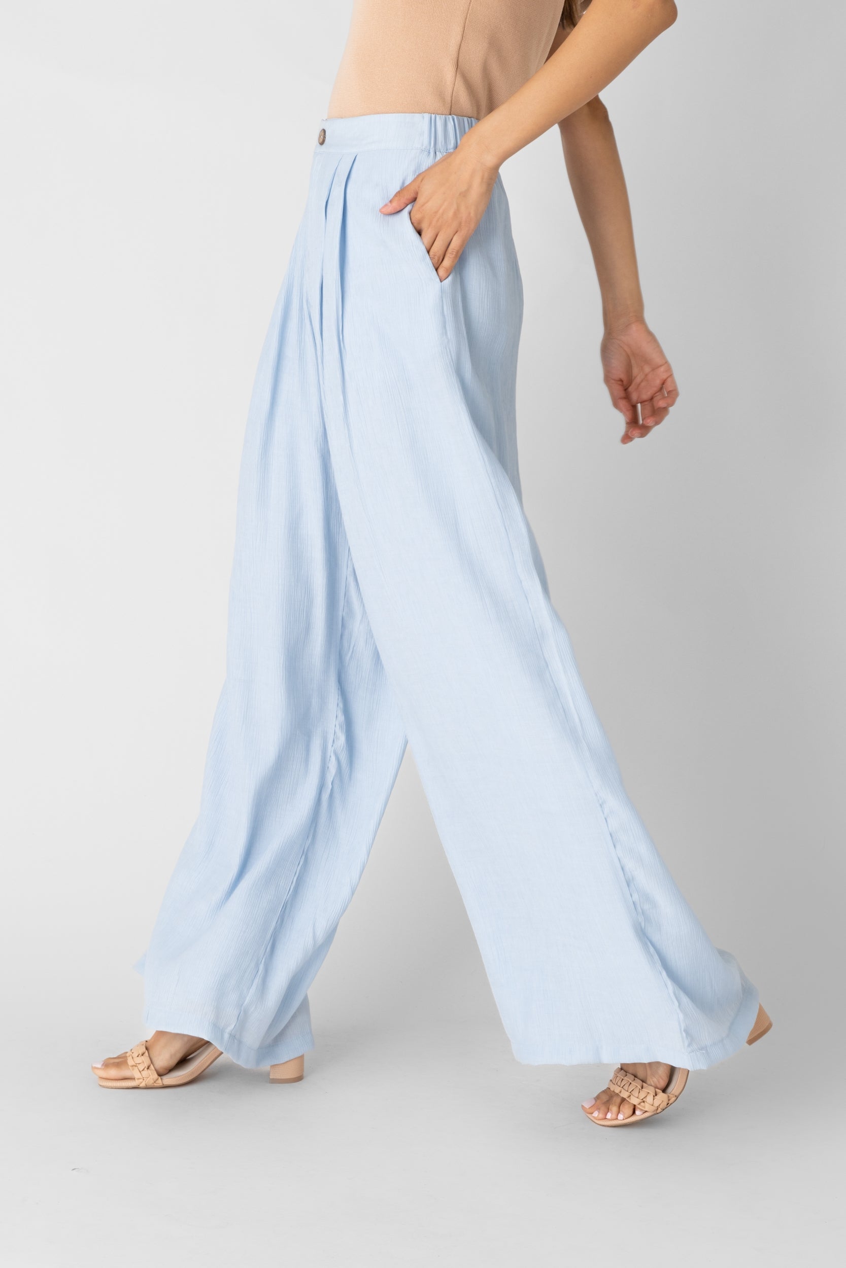 Holly Crinkle Pleat Wide Leg Pant - fab'rik