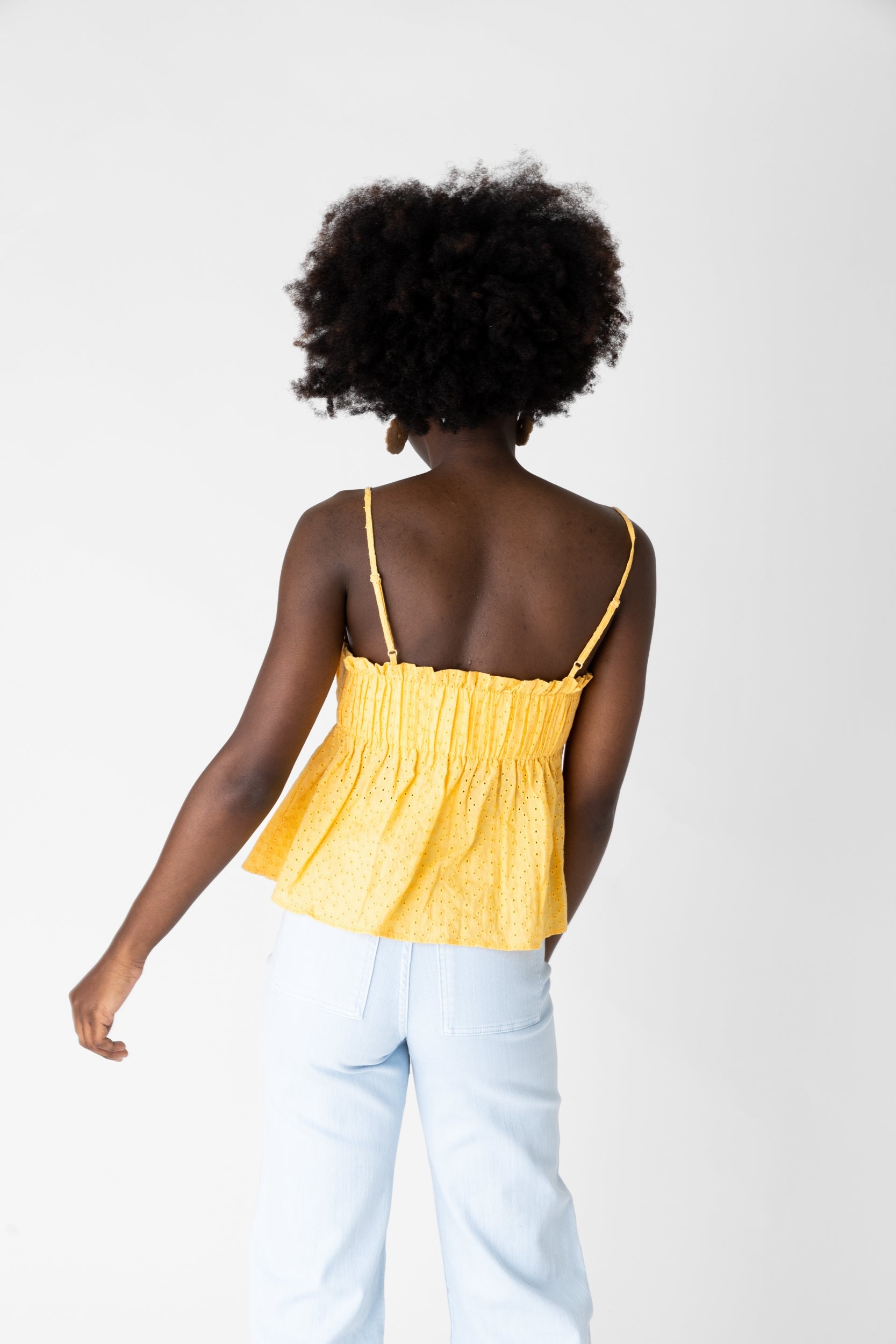 Leona Pleated Eyelet Top - fab'rik