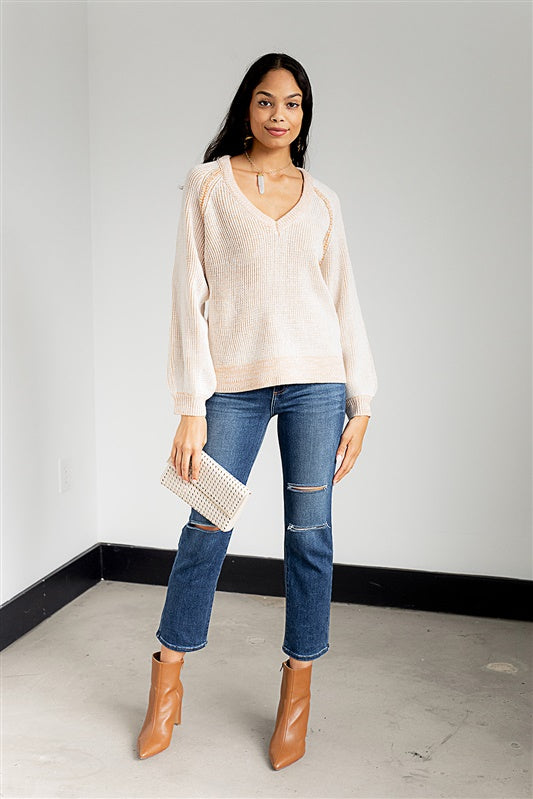 SALE - Betsy Contrast Knit Sweater - fab'rik
