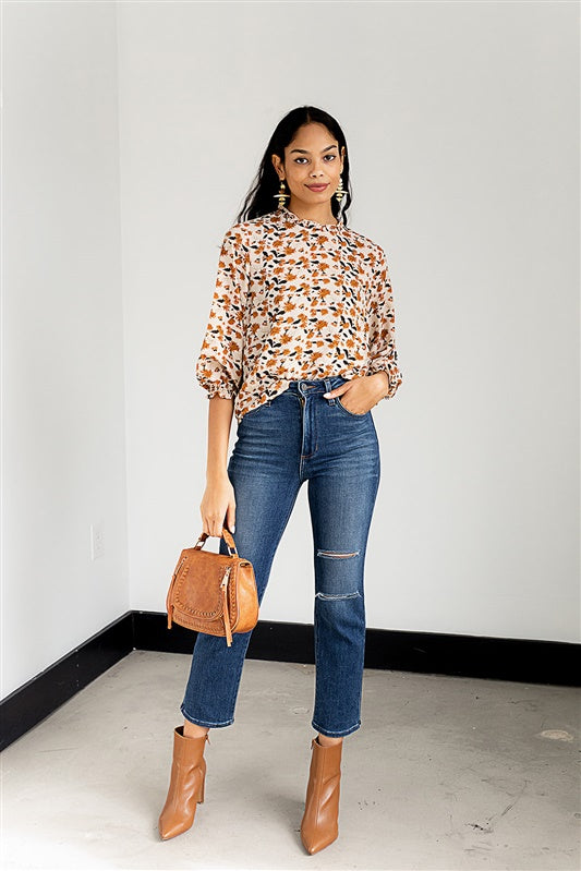 Bronx Floral Long Sleeve Blouse - fab'rik