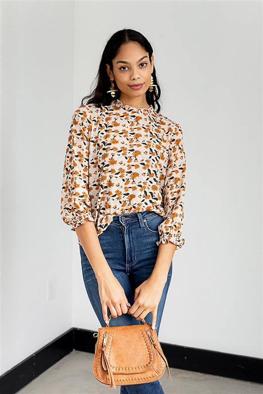 Bronx Floral Long Sleeve Blouse - fab'rik