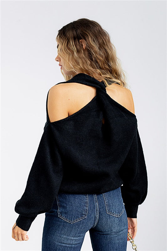 SALE - Aria Criss Cross Detail Sweater - fab'rik