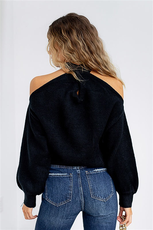 SALE - Aria Criss Cross Detail Sweater - fab'rik