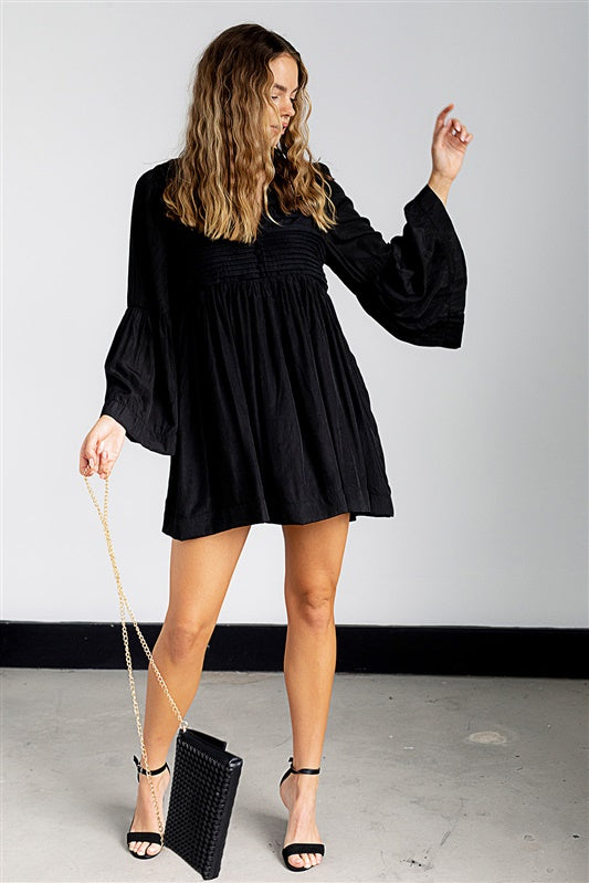 Sidona Pintucked Babydoll Romper - fab'rik