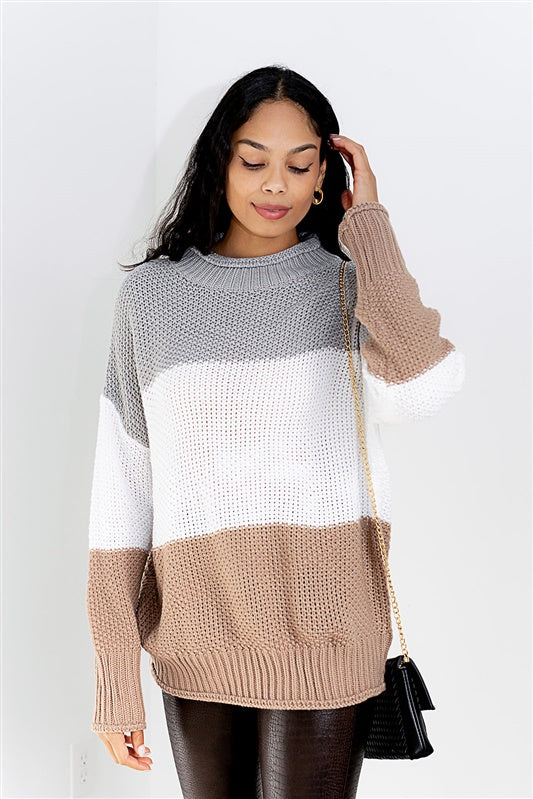 SALE - Aleena Color Block Sweater - fab'rik