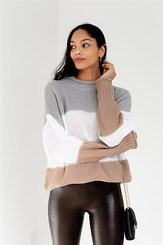SALE - Aleena Color Block Sweater - fab'rik