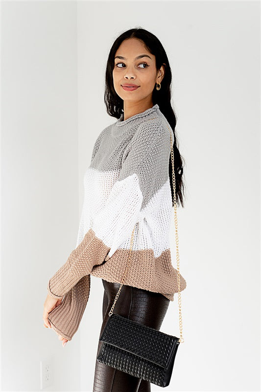 SALE - Aleena Color Block Sweater - fab'rik
