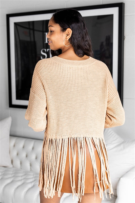 SALE - Nevada Fringed Hem Sweater - fab'rik