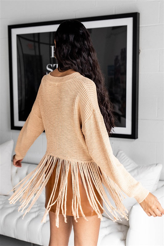 SALE - Nevada Fringed Hem Sweater - fab'rik