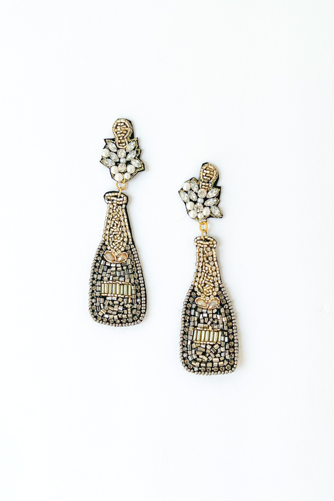 Liliana Beaded Champagne Bottle Earrings - fab'rik