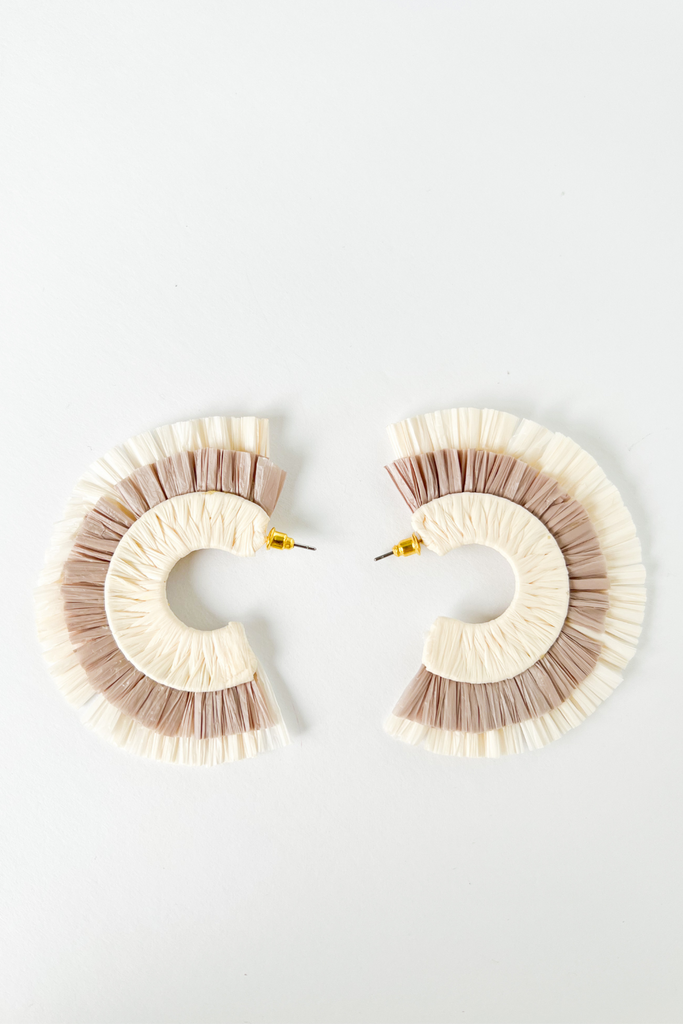 Jen Raffia Fan Hoops - fab'rik