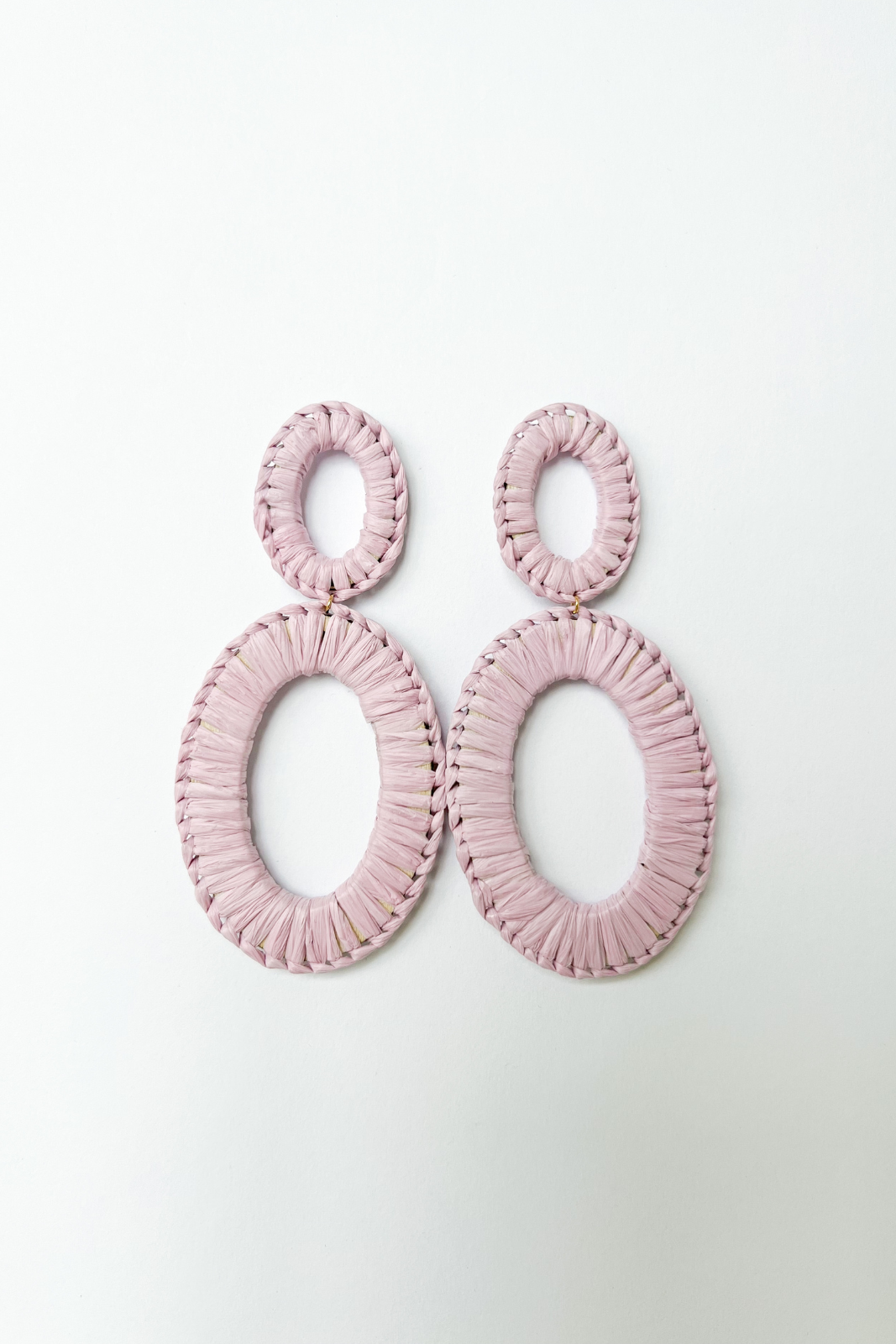Luna Raffia Wrapped Oval Earrings - fab'rik