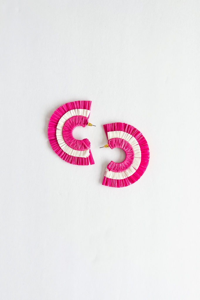 Jen Raffia Fan Hoops - fab'rik
