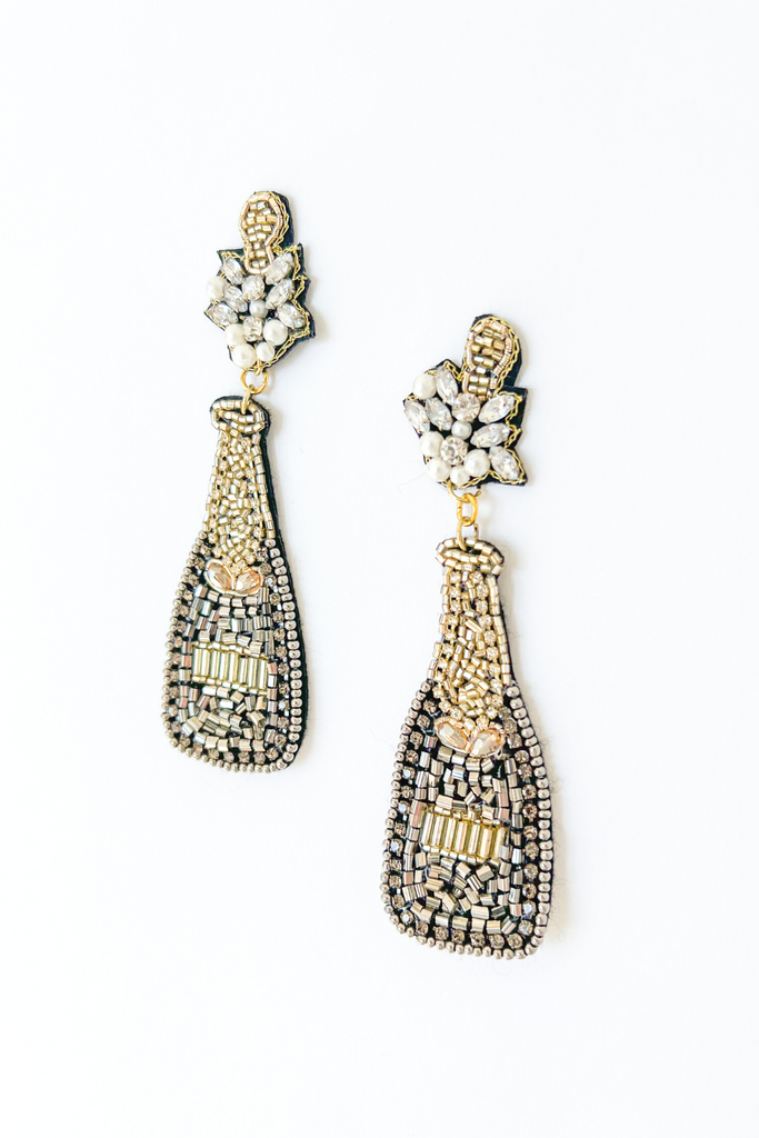 Liliana Beaded Champagne Bottle Earrings - fab'rik