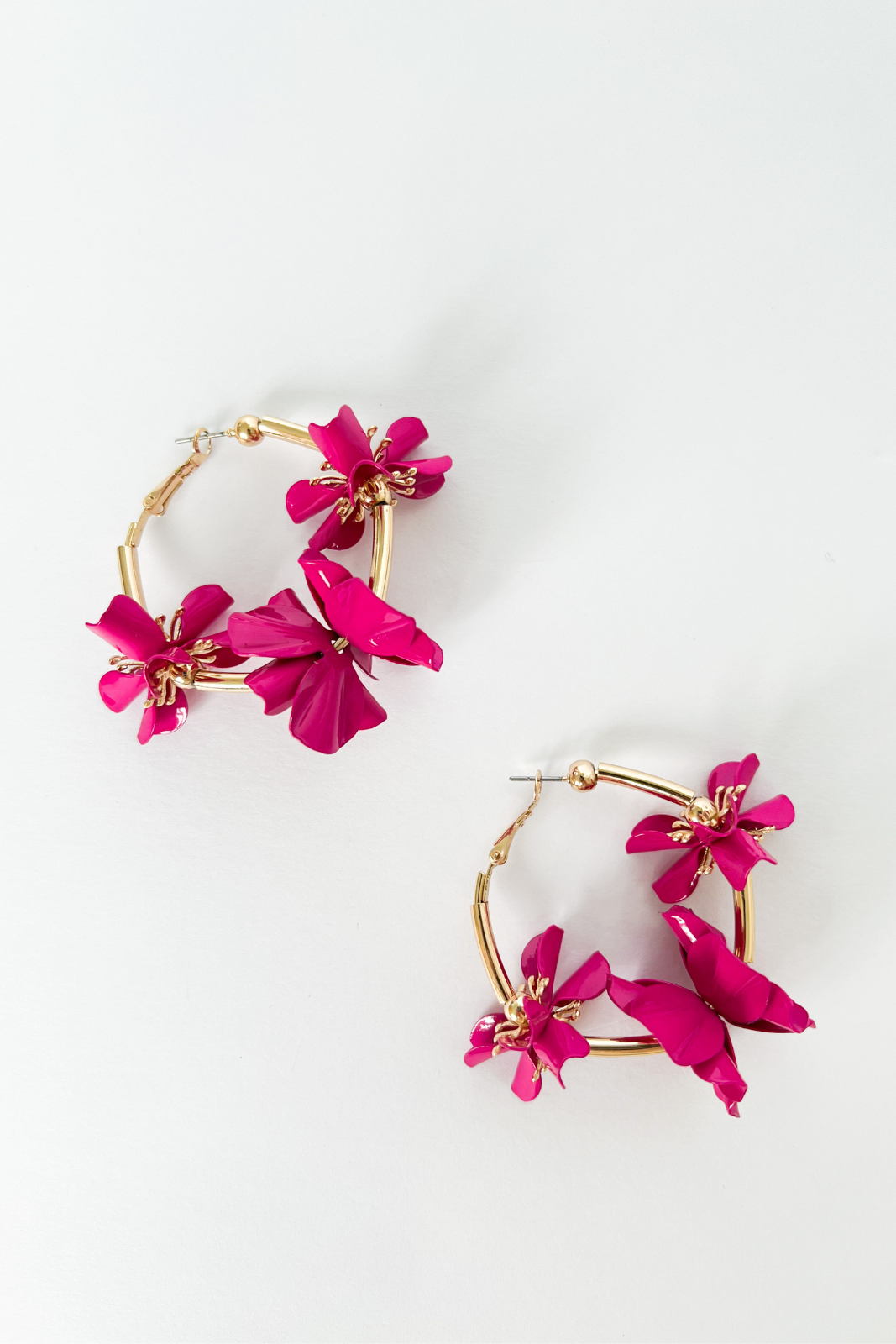 Livvy Flower Accent Hoop Earrings - fab'rik