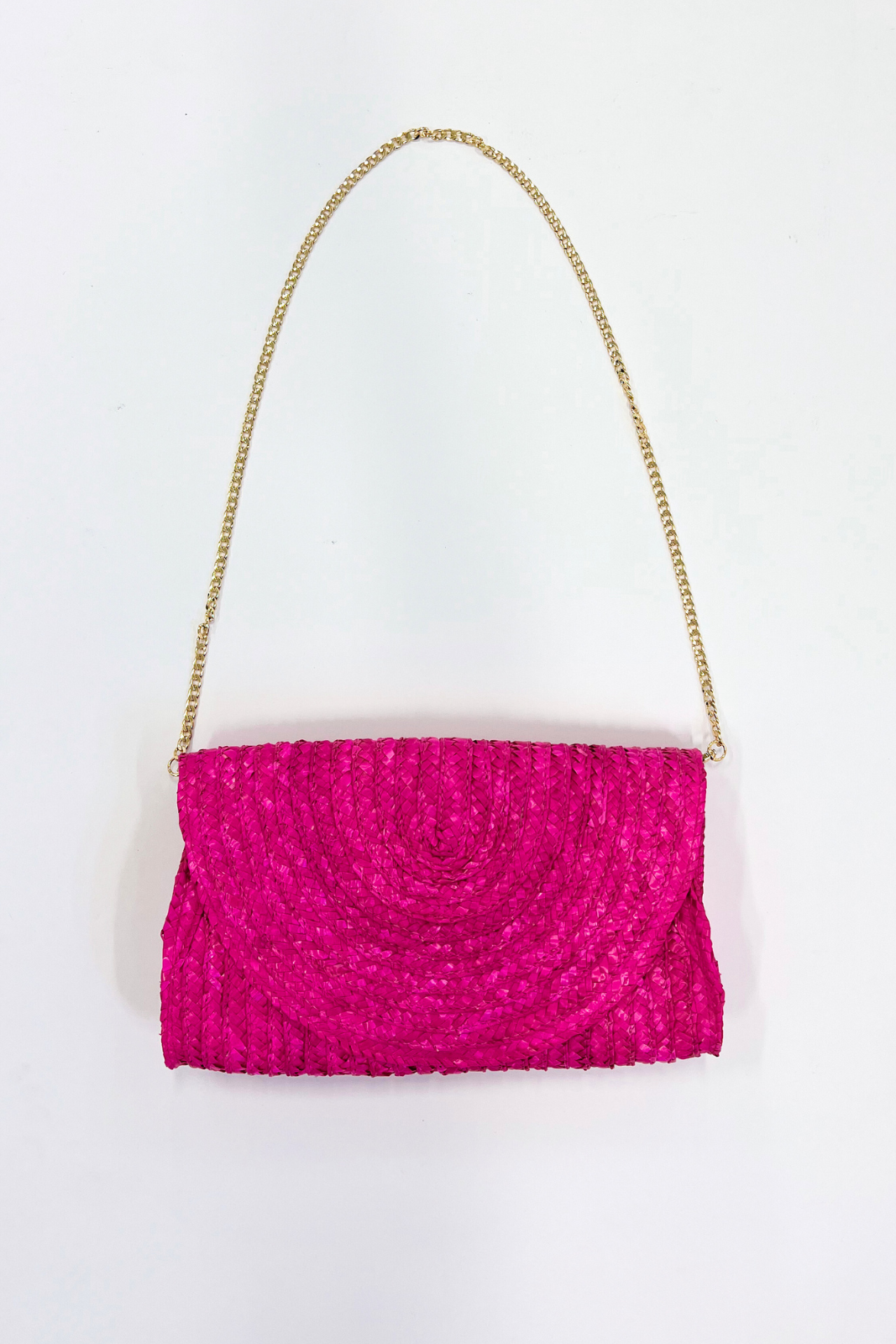 Zoe Chain Strap Rafia Clutch - fab'rik