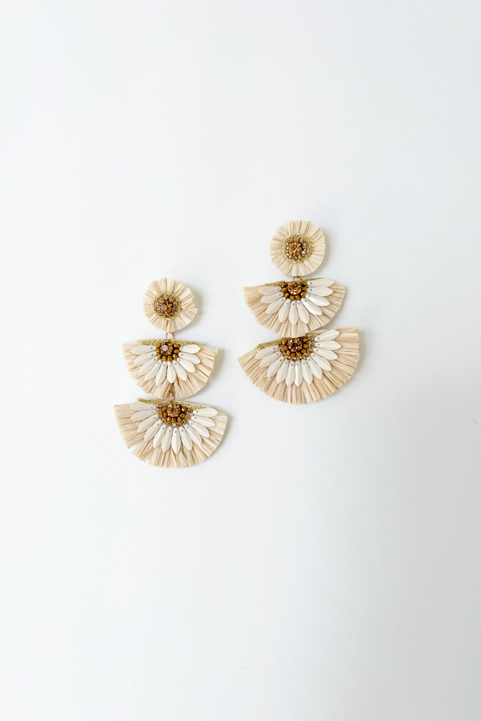 Aria Raffia Fan Earring - fab'rik
