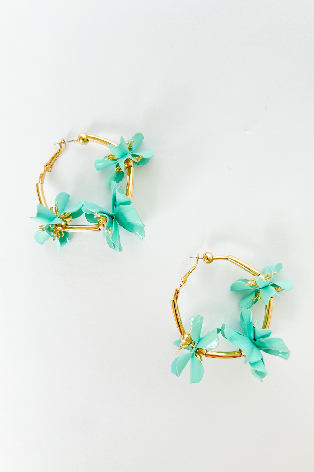 Livvy Flower Accent Hoop Earrings - fab'rik