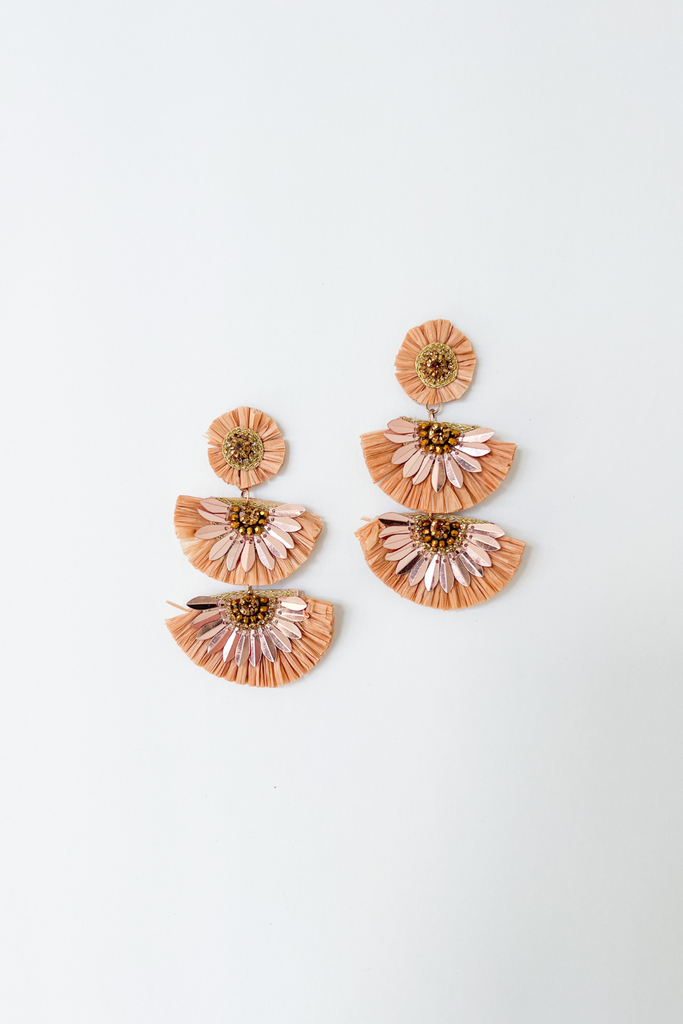 Aria Raffia Fan Earring - fab'rik