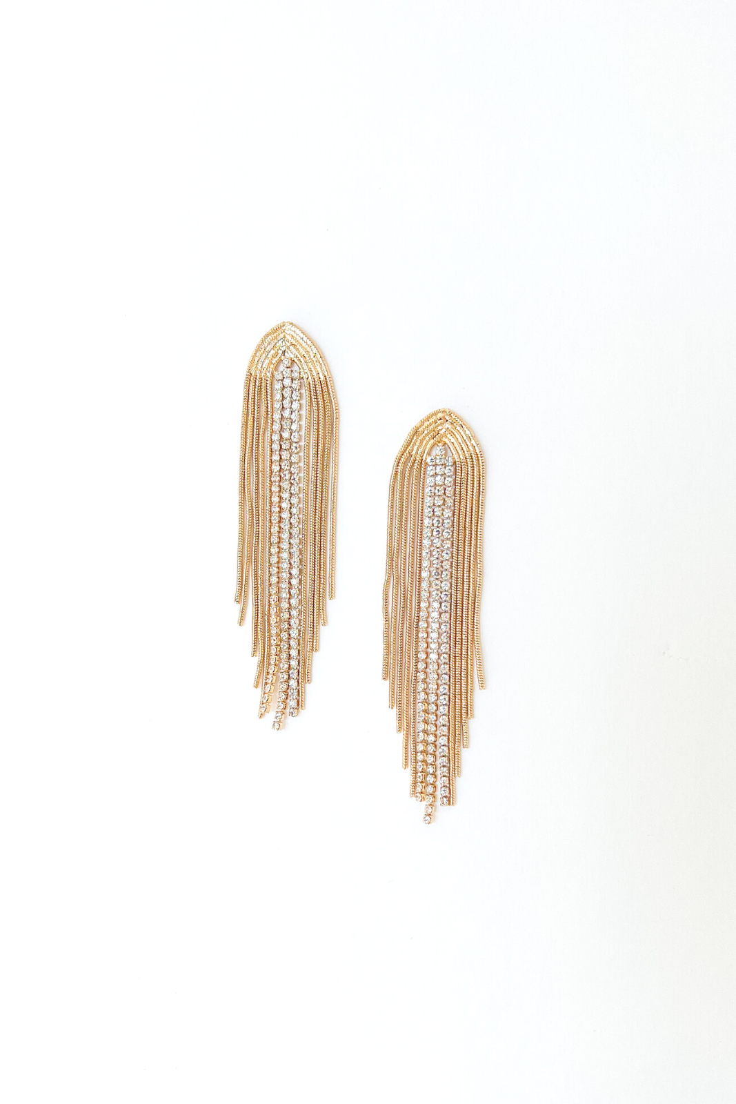Carrie Crystal and Chain Earrings - fab'rik