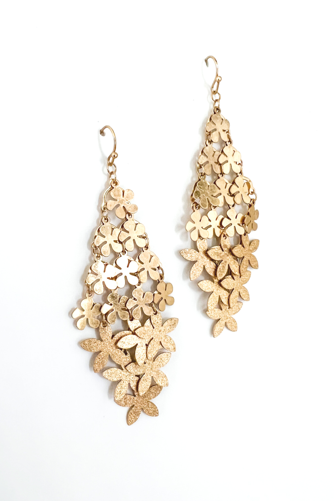 Layla Textured Flower Drop Earrings - fab'rik